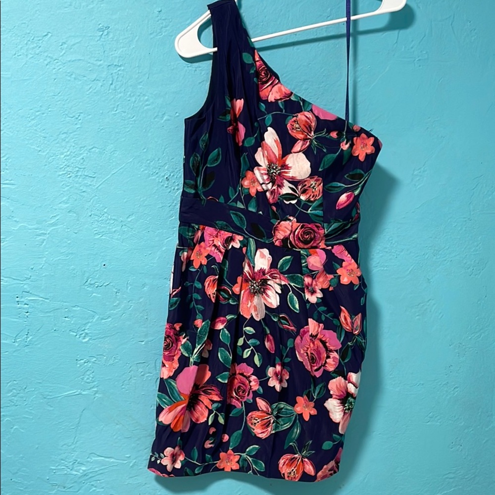 Eliza J One-Shoulder Floral Dress - size 6 - Picture 2 of 6